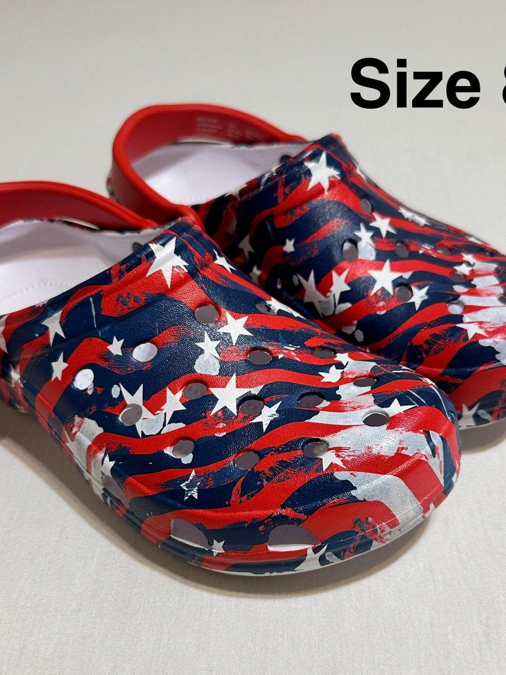 Men or Woman Red & Blue Star-Print Clog Sandals